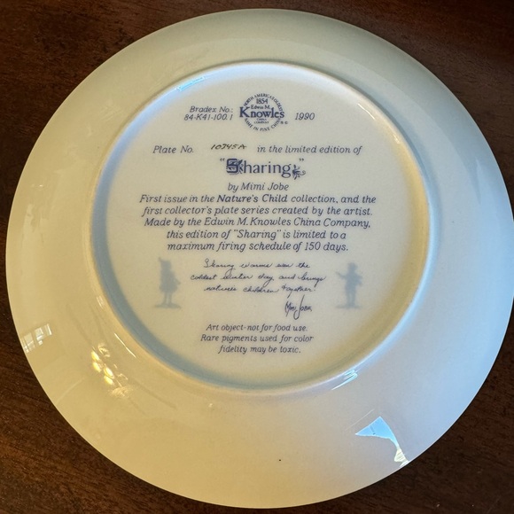 1990 “SHARING” COLLECTORS PLATE and geese winter scene - Picture 8 of 9